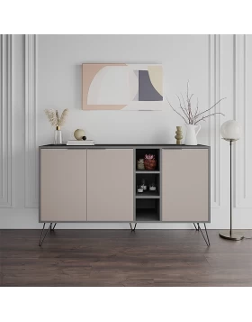 Clara Megapap melamine buffet in anthracite - light mocha color 142x35,6x83cm.