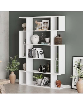 Mito Megapap melamine bookcase in white color 108x25x161cm.