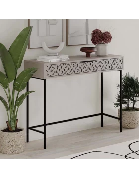 Heaton Megapap metal-melamine console in light mocha color 110x35,6x90cm.