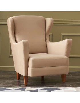 Lola Megapap velvet armchair in dark cream color 77x70x92cm.