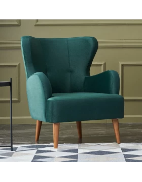 Karina Megapap velvet armchair in dark green color 69x60x88cm.