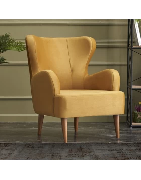 Karina Megapap velvet armchair in gold color 69x60x88cm.