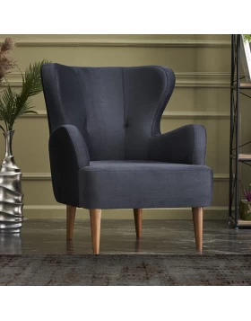 Karina Megapap velvet armchair in anthracite color 69x60x88cm.