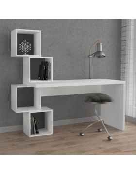 Balance Megapap melamine desk in white color 153,5x60x140cm