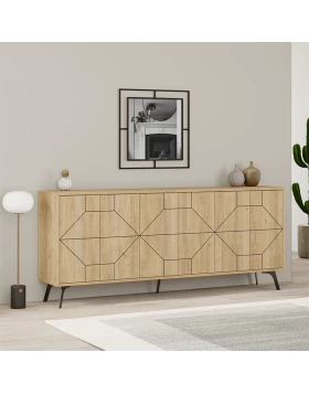 Dune Megapap melamine buffet in oak color 184x35x77,4cm.