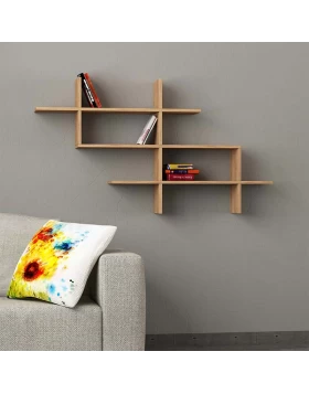 Halic Megapap melamine wall shelf in oak color 150x22x82cm.