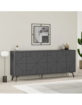 Dune Megapap melamine buffet in anthracite color 184x35x77,4cm.