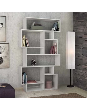 Karmato Megapap melamine bookcase in white color 96x25,5x168,5cm.