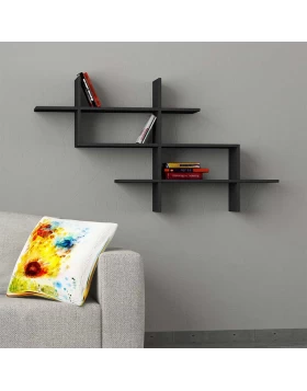 Halic Megapap melamine wall shelf in anthracite color 150x22x82cm.