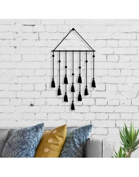 Tassel Megapap metal wall art in black color 32,6x2x60cm.