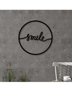 Smile Megapap metal wall art in black color 45x2x45cm.