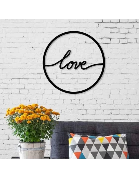 Love Megapap metal wall art in black color 45x2x45cm.