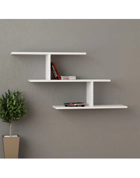 Misi Megapap melamine wall shelf in white color 104x22x54cm.