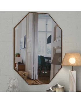 Ursula Μegapap melamine mirror in walnut color 45x2x70cm.