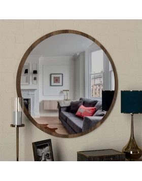 Glob Μegapap melamine mirror in walnut color 59x2x59cm.