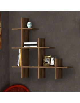 Juke Megapap melamine wall self in walnut color 81,8x18x80cm.