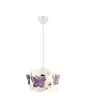 Papilia Megapap E27 metal ceiling light in white - lilac color 20x20x60cm.