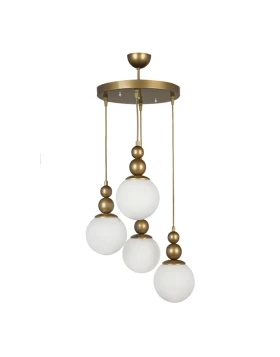 Latona Megapap metallic four-light ceiling light E27 in gold color 30x30x90cm.