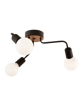 Salvi Megapap E27 metal table lamp in black color 44x44x10cm.