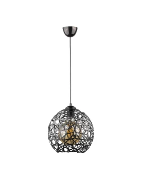 Dominico Megapap E27 metal single-light ceiling light in black color 24x24x70cm.