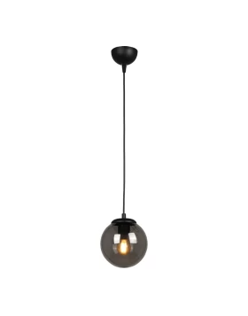 Malta Megapap E27 glass single light ceiling light in black color 15x15x70cm.