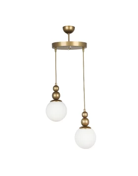 Latona Megapap metallic two-light ceiling light E27  in gold color 25x25x80cm.