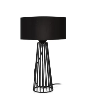 Filip Megapap E27 metal - fabric desk lamp in black color 25x25x45cm.