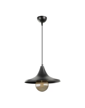 Silia Megapap E27 metal single-light ceiling light in black color 27x27x65cm.