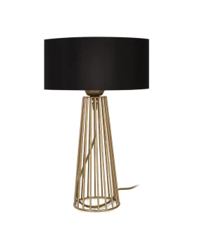 Filip Megapap E27 metal - fabric desk lamp in gold - black color 25x25x45cm.