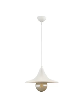 Silia Megapap E27 metal single-light ceiling light in white color 27x27x65cm.