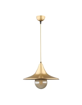 Silia Megapap E27 metal single-light ceiling light in gold color 27x27x65cm.