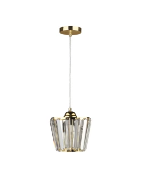 Neva Megapap E27 glass single light ceiling light in gold color 20x20x70cm.