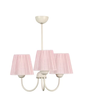 Ovana Megapap E27 metal - fabric three-lights ceiling light in pink color 45x45x50cm.