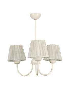 Ovana Megapap E27 metal - fabric three-lights ceiling light in cream color 45x45x50cm.