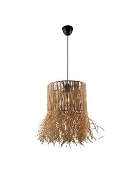 Biga Megapap E27 sisal ceiling light in natural color 30x30x90cm.