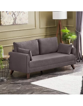 Bella Megapap fabric sofa two - seater in brown color 177x81x85cm.