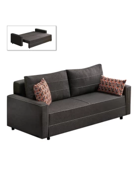 Ece Megapap fabric sofa three - seater in anthracite color 215x90x88cm.