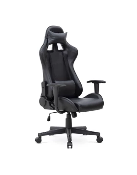 Alonso Megapap PU leather office gaming chair in black color 67x70x125/135cm.