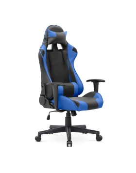 Alonso Megapap PU leather office gaming chair in blue - black color 67x70x125/135cm.