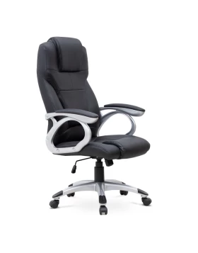 Luca Megapap office chair PU leather in black color 65x60x118/128cm.