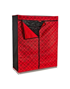 Perilla fabric wardrobe in red color 117x48x145cm.