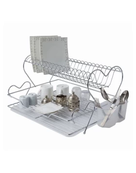 Perilla metalic dish rack in silver color 46x36x25cm.