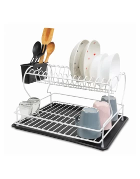 Perilla metalic dish rack in white color 45x34x25cm.