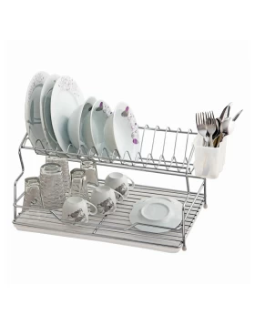 Perilla metalic dish rack in silver color 40x27x20cm.