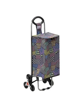 Perilla metallic foldable shopping trolley multicolor 35x25x93cm.