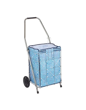 Perilla Mini metallic foldable shopping trolley in silver color 48lt 35x28x92cm.