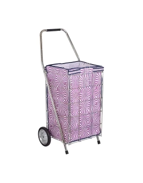 Perilla Extra metallic foldable shopping trolley in silver color 70lt 37x30x104cm.