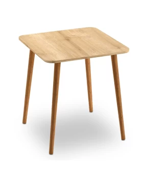 Kare Megapap melamine table in oak color 70x70x72cm.