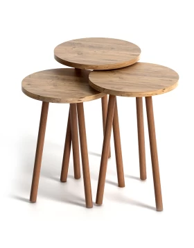 Roma Megapap melamine side tables in pine oak color