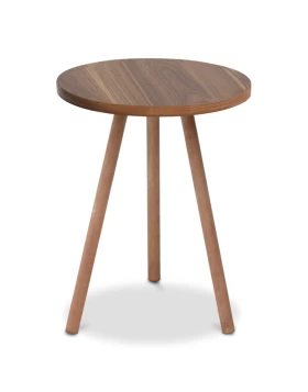 Roma Megapap melamine side table in walnut color 33,5x33,5x46cm.